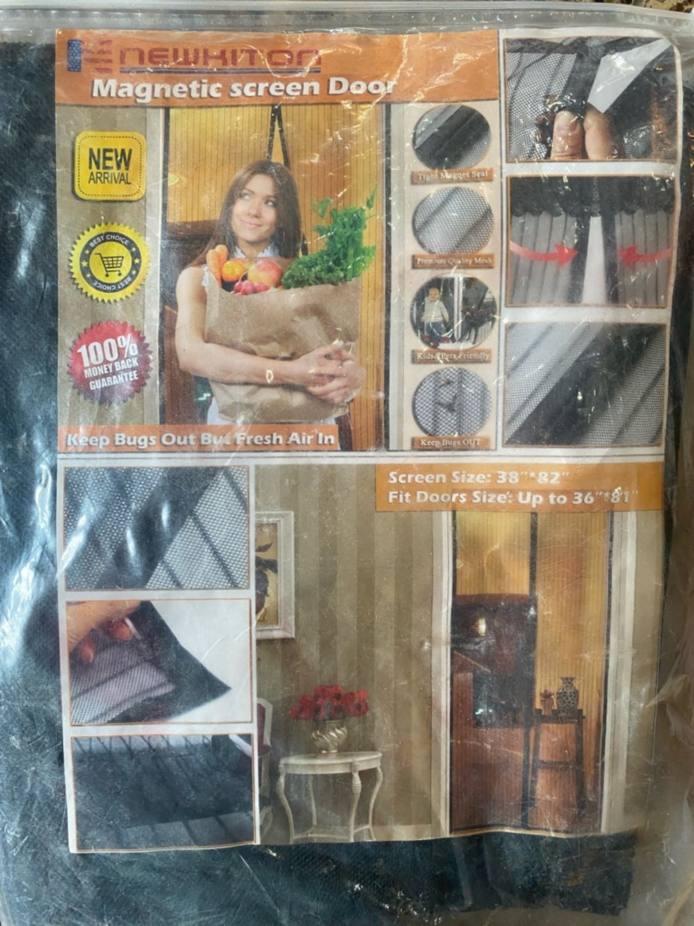 Magnetic Screen Door - Black Mesh by